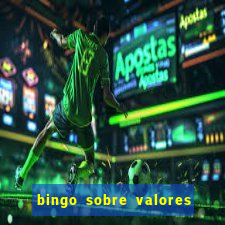 bingo sobre valores para imprimir